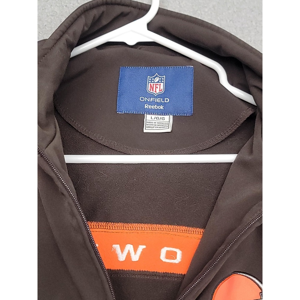 Cleveland Browns Jacket Mens Large Brown NFL Football Reebok On Field Softshell - Picture 4 of 16